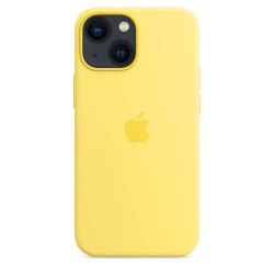 Husa originala Apple iPhone 13 Mini, Magsafe, Silicon, Lemon Zest - EOL