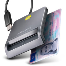 Cititor carti de identitate electronice AXAGON Smart Card FlatReader CRE-SM3TC, USB-C