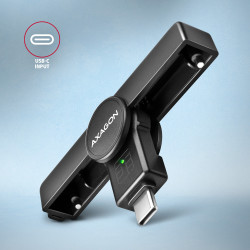 Cititor carti de identitate electronice AXAGON Smart Card PocketReader CRE-SMPC, USB-C