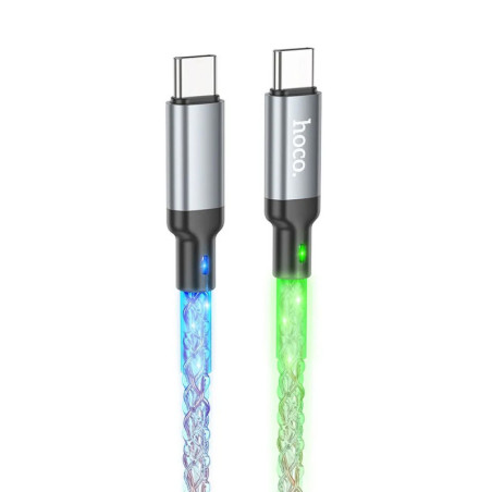 Cablu date si incarcare HOCO U112, USB-C - USB-C, 60W, 1m, Gri