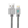 Cablu de date si incarcare SPACER, Lightning - USB-A, 1.8 m, Alb-Negru