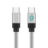 Cablu de date si incarcare SPACER, USB-C - USB-C, 1 m, Silver