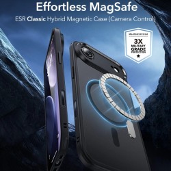 Husa MagSafe pentru Apple iPhone 17 Air, ESR, Classic Hybrid, Neagra Satinata