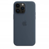 Husa originala Apple iPhone 14 Pro Max, Magsafe, Silicon, Storm Blue