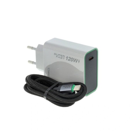Incarcator Super Fast Charge120W USB-C + Cablu USB-C, 1m, TRANYOO