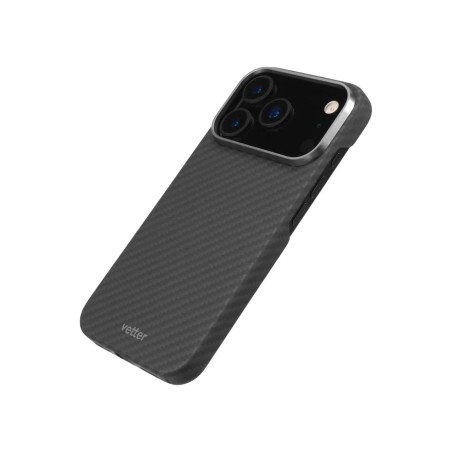 Husa VETTER pentru iPhone 17 Pro, Clip-On MagSafe, 100% Aramid Fiber, Kevlar, Black
