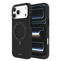 Husa VETTER pentru iPhone 17 Pro, Clip-On Silk with foldable stand, MagSafe, Black