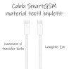Cablu încărcare și date SmartGSM USB-C 240W, Woven, 2m, Alb – Super Fast Charge