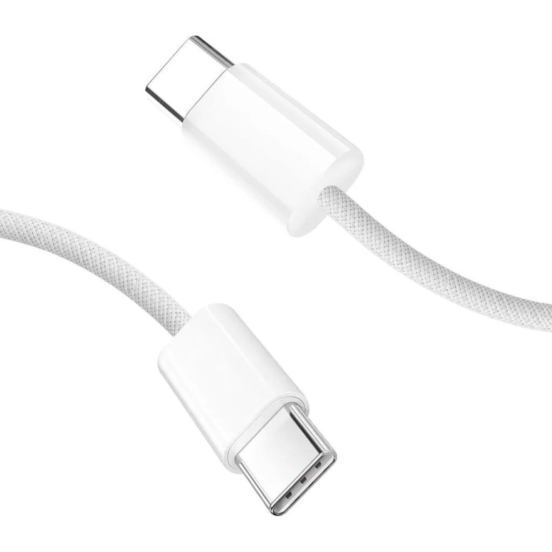 Cablu încărcare și date SmartGSM USB-C 240W, Woven, 2m, Alb – Super Fast Charge