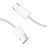 Cablu încărcare și date SmartGSM USB-C 240W, Woven, 2m, Alb – Super Fast Charge
