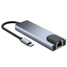 Adaptor HUB USB-C 5-in-1 Tech-Protect V3, HDMI, RJ45, USB 3.0, Gri