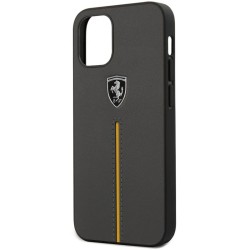 Husă iPhone 12 mini Ferrari Off Track Leather, Neagră