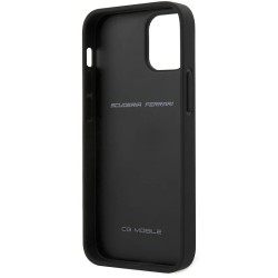 Husă iPhone 12 mini Ferrari Off Track Leather, Neagră
