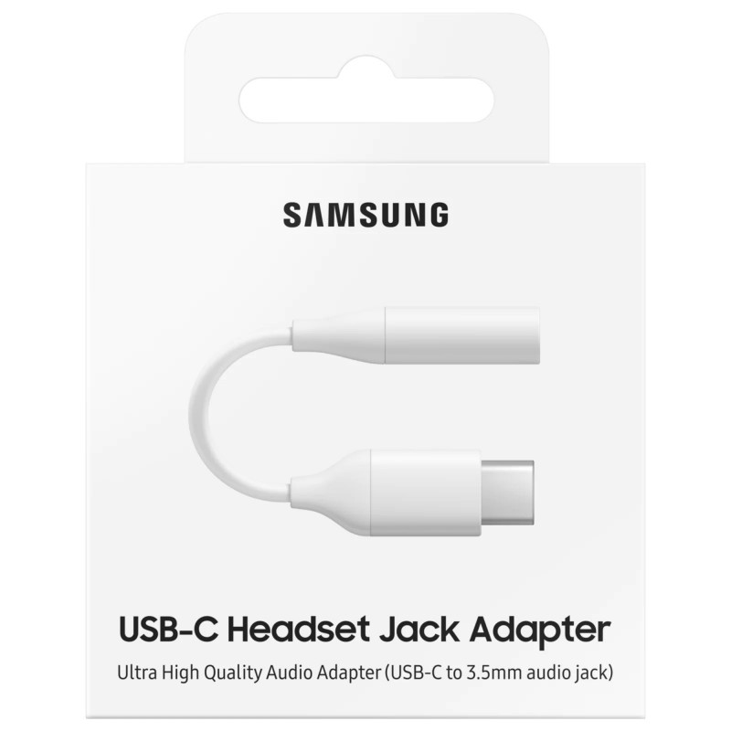 Adaptor original Samsung, USB-C – Jack 3.5 mm, Alb, Retail Box