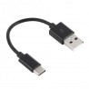 Cablu Date si Incarcare USB la USB Type-C, 0.14 m, Negru, Calitate Premium, SmartGSM ®️