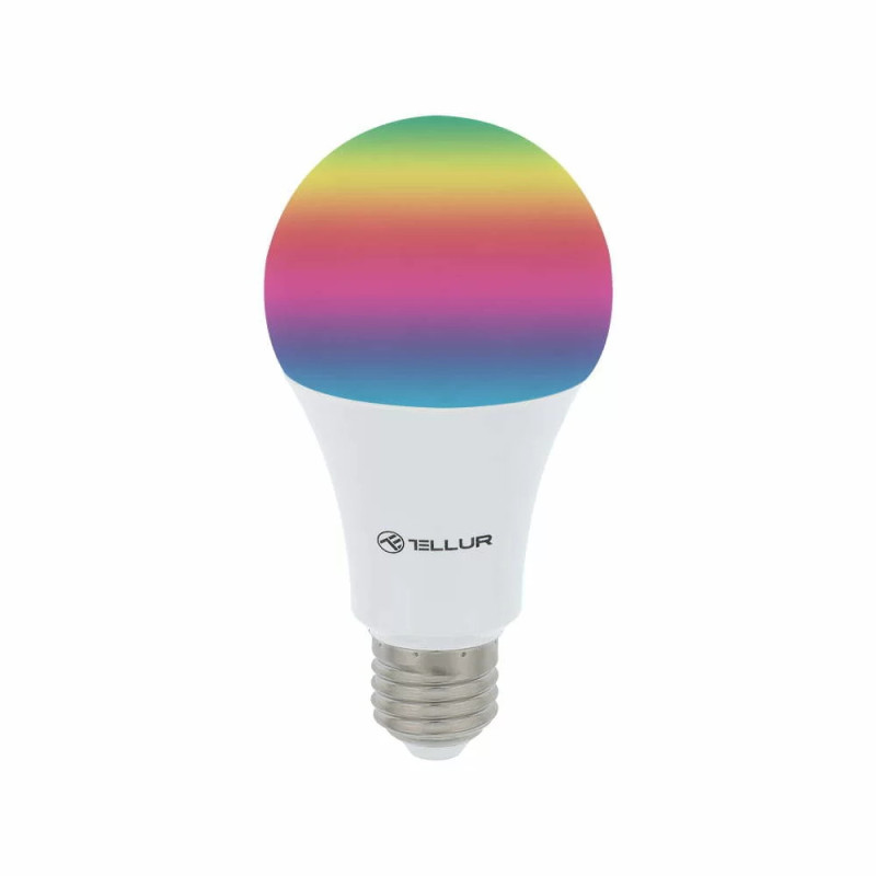 Bec inteligent LED Tellur, Wireless, E27, 10W, 1000lm, Lumina Alba/RGB, Reglabil, TLL331011