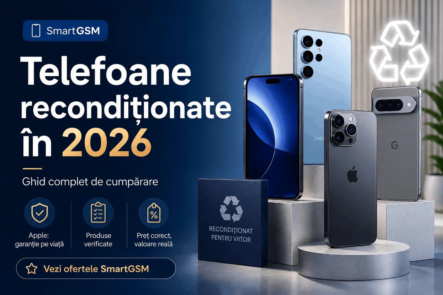 Telefoane recondiționate în 2026 - ghid complet de cumpărare SmartGSM