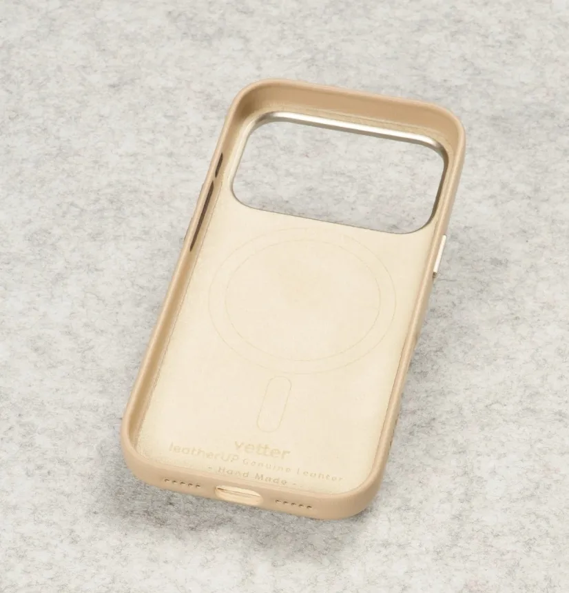 Husa VETTER pentru iPhone 17 Pro, leatherUP Class, Refined Touch, MagSafe, Titanium Grey