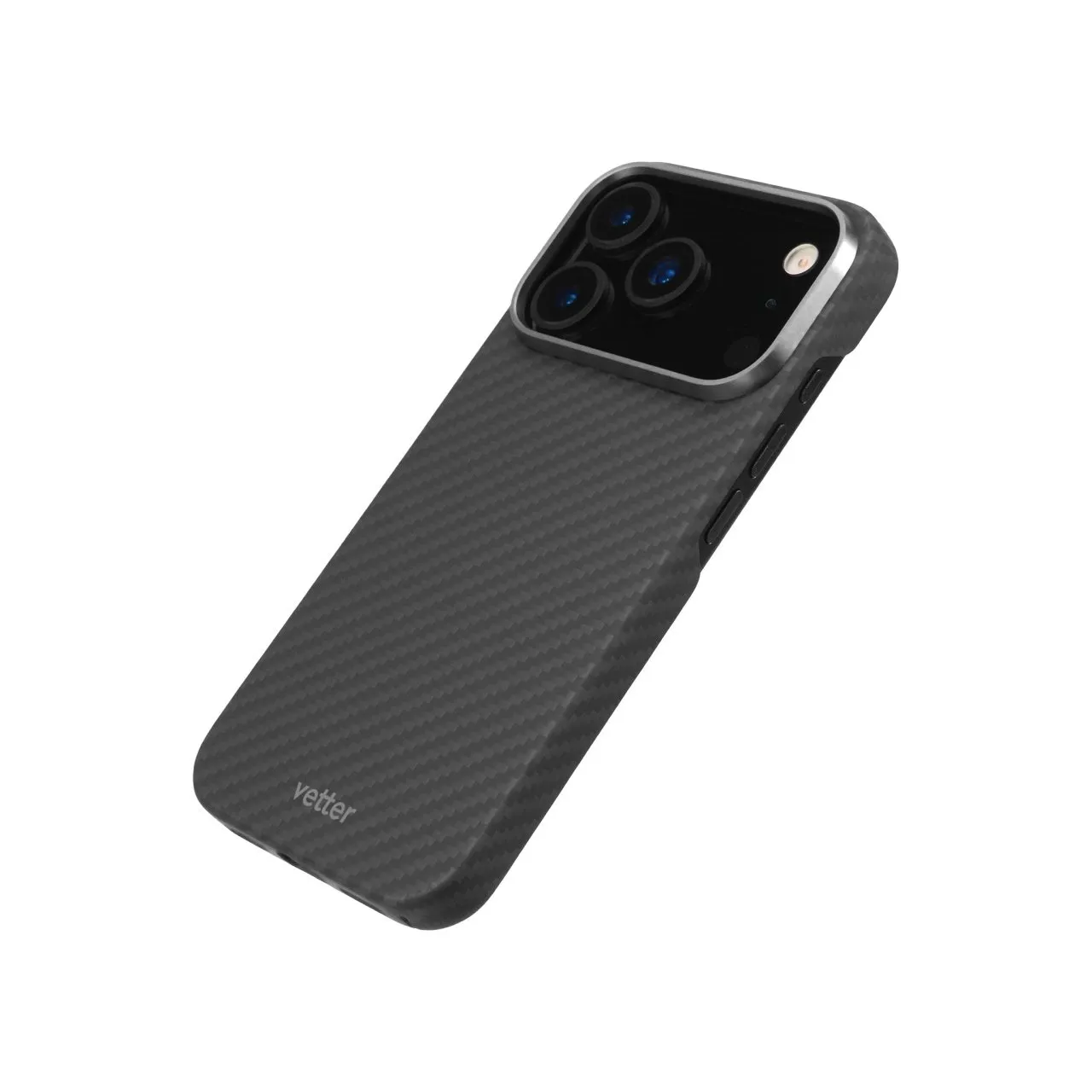 Husa VETTER pentru iPhone 17 PRO, Clip-On MagSafe, 100% Aramid Fiber, Kevlar, Black