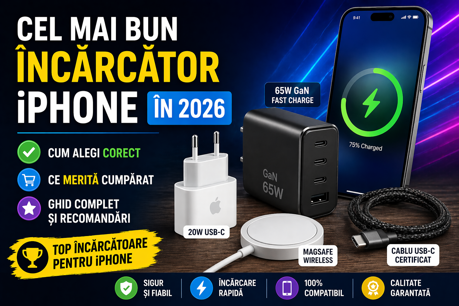 Cel mai bun încărcător iPhone în 2026 – cum alegi corect și ce merită cumpărat