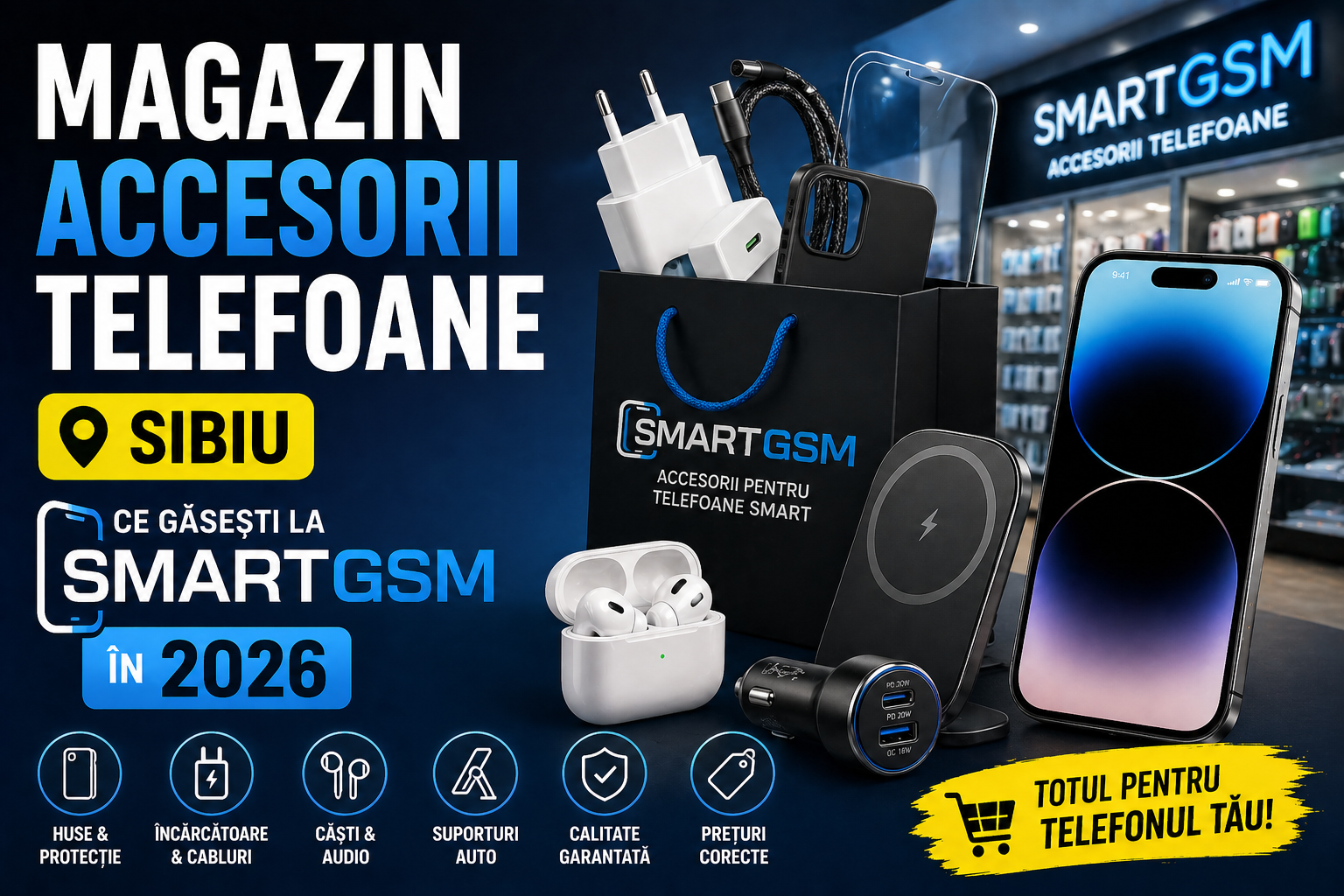 Magazin accesorii telefoane Sibiu – ce găsești la SmartGSM în 2026