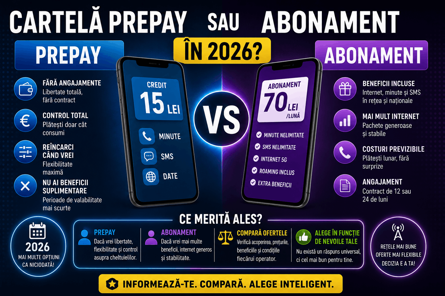 Cartelă Prepay sau abonament în 2026? Avantaje, dezavantaje și ce merită ales