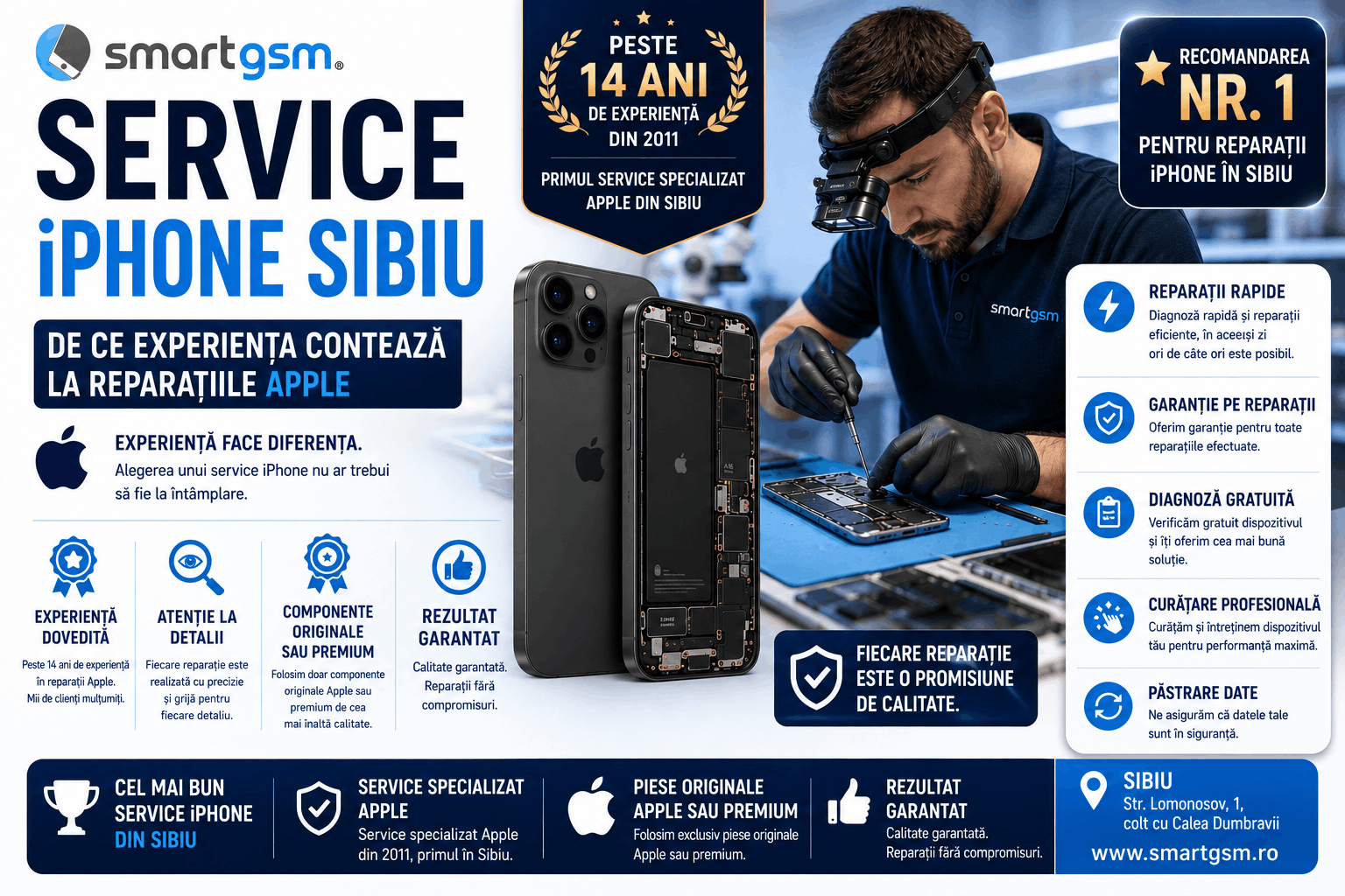 Service iPhone Sibiu – de ce experiența contează la reparațiile Apple