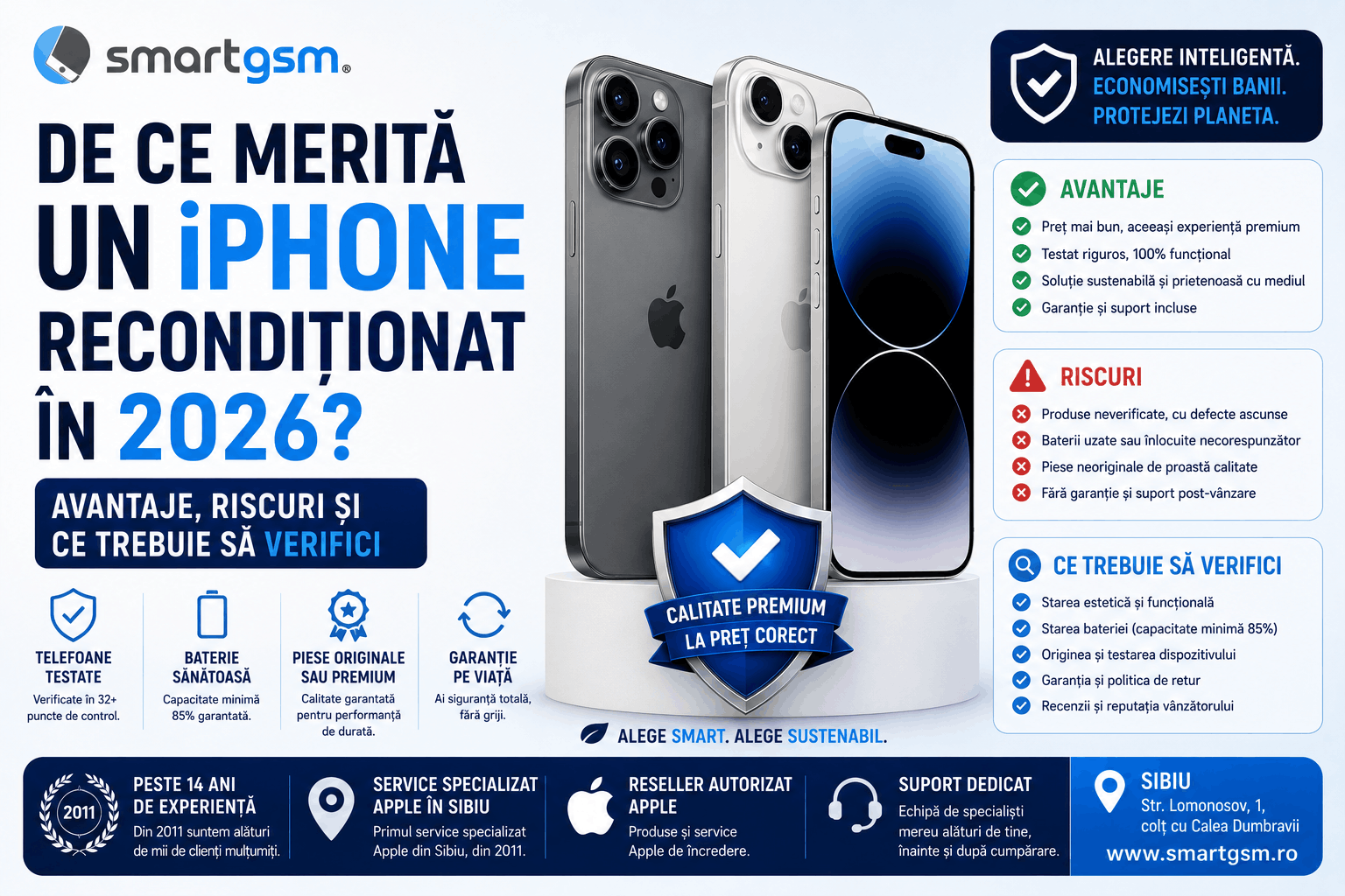 De ce merită un iPhone recondiționat în 2026? Avantaje, riscuri și ce trebuie să verifici