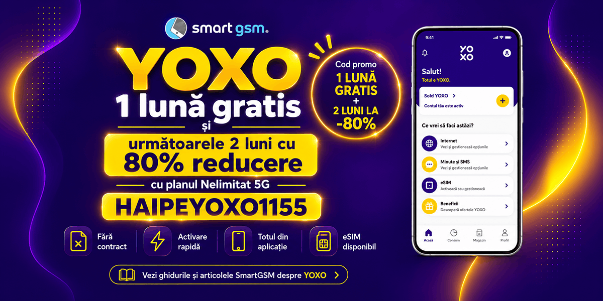 Cod reducere YOXO o luna gratis, internet nelimitat 5G, HAIPEYOXO1155